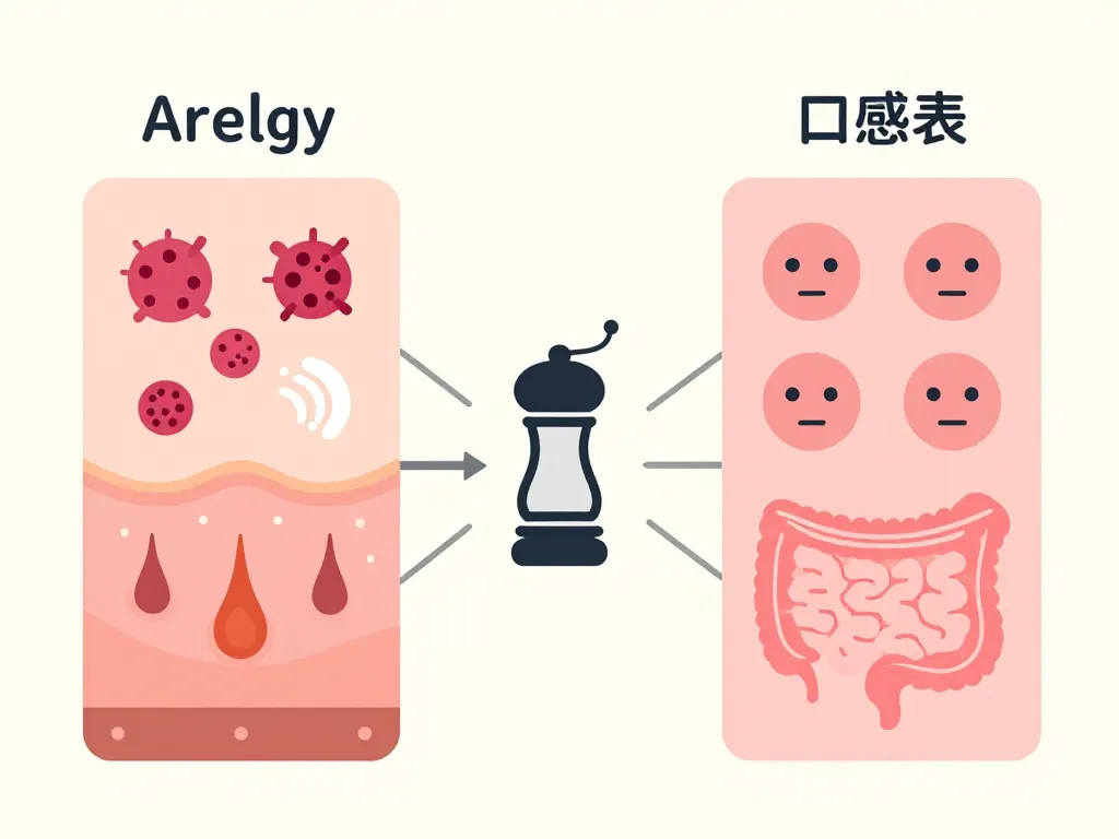diagramme concept allergie poivre versus intolérance