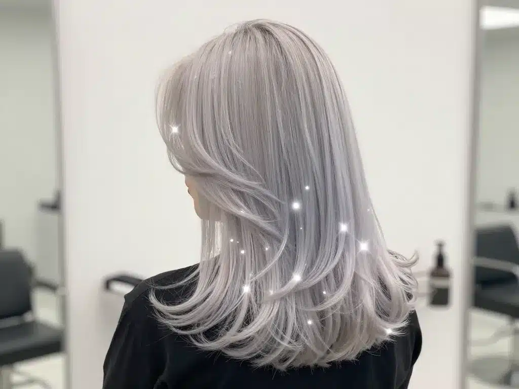 Blended grey cheveux femme salon nuances grises