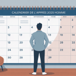 illustration calendrier de l'après 2024 homme murale motivation