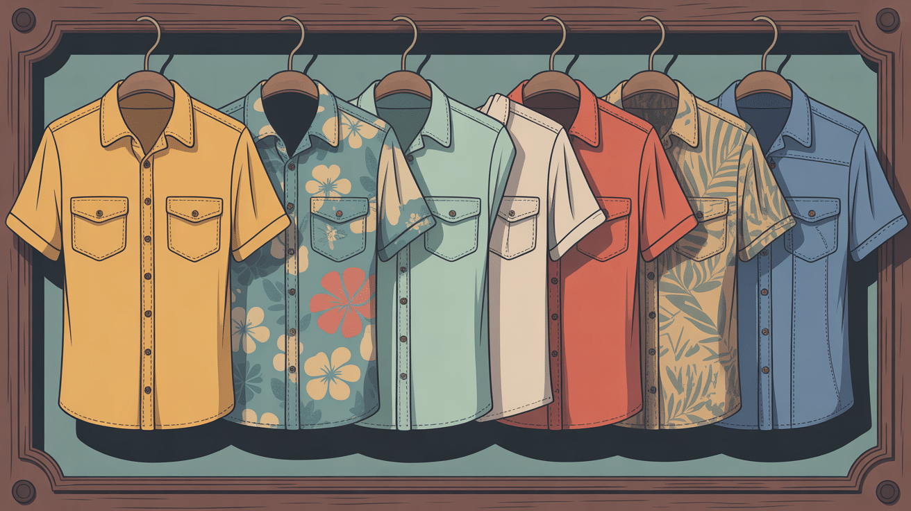 chemises vintage homme sur portant ambiance rétro