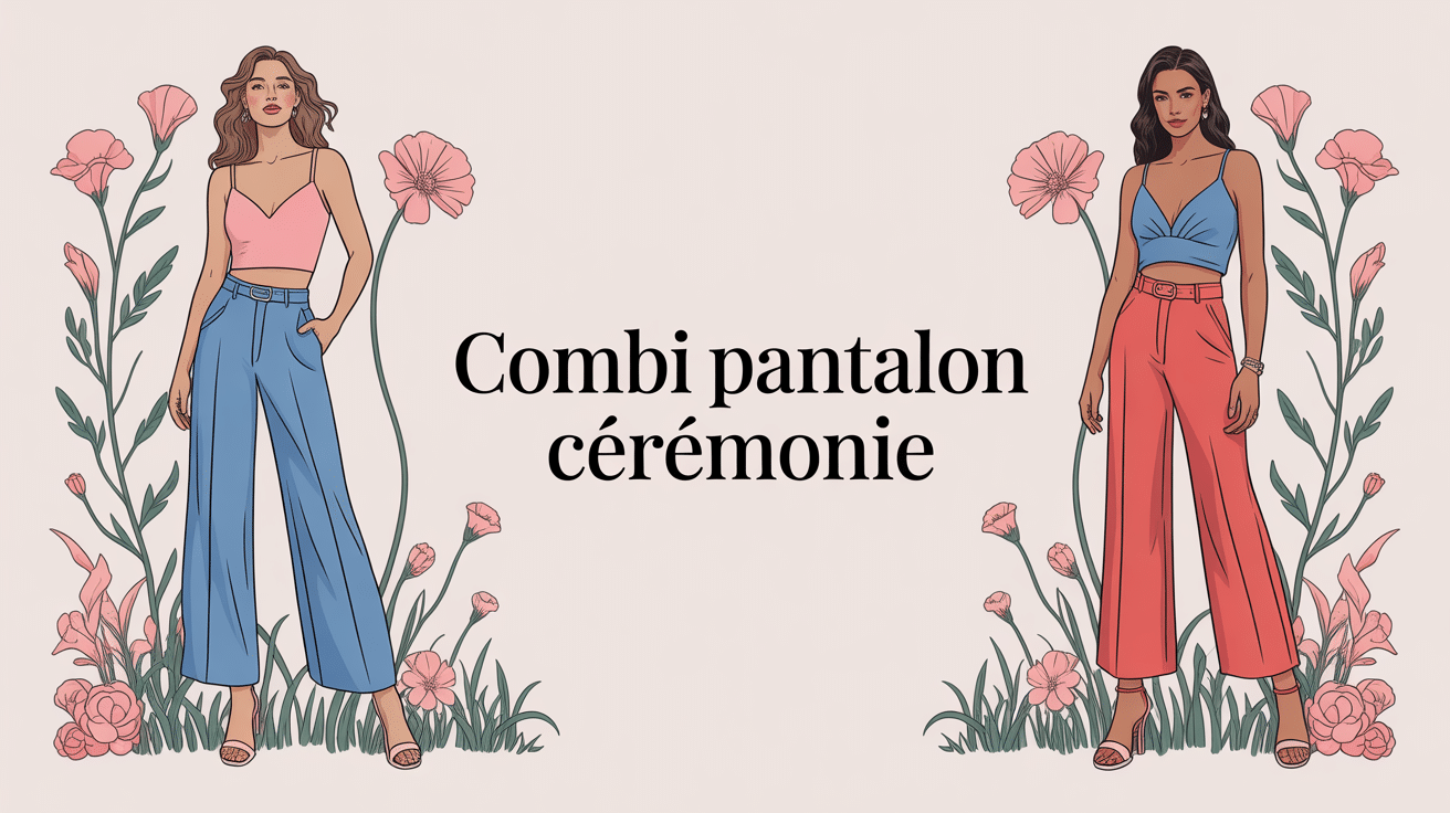 illustration élégante combi pantalon pour ceremonie