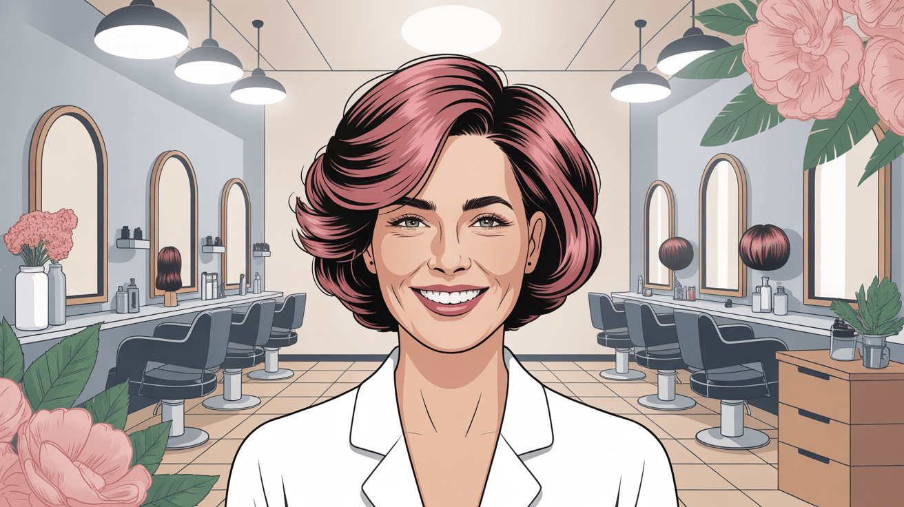 coupe boule courte femme 60 ans dans un salon élégant