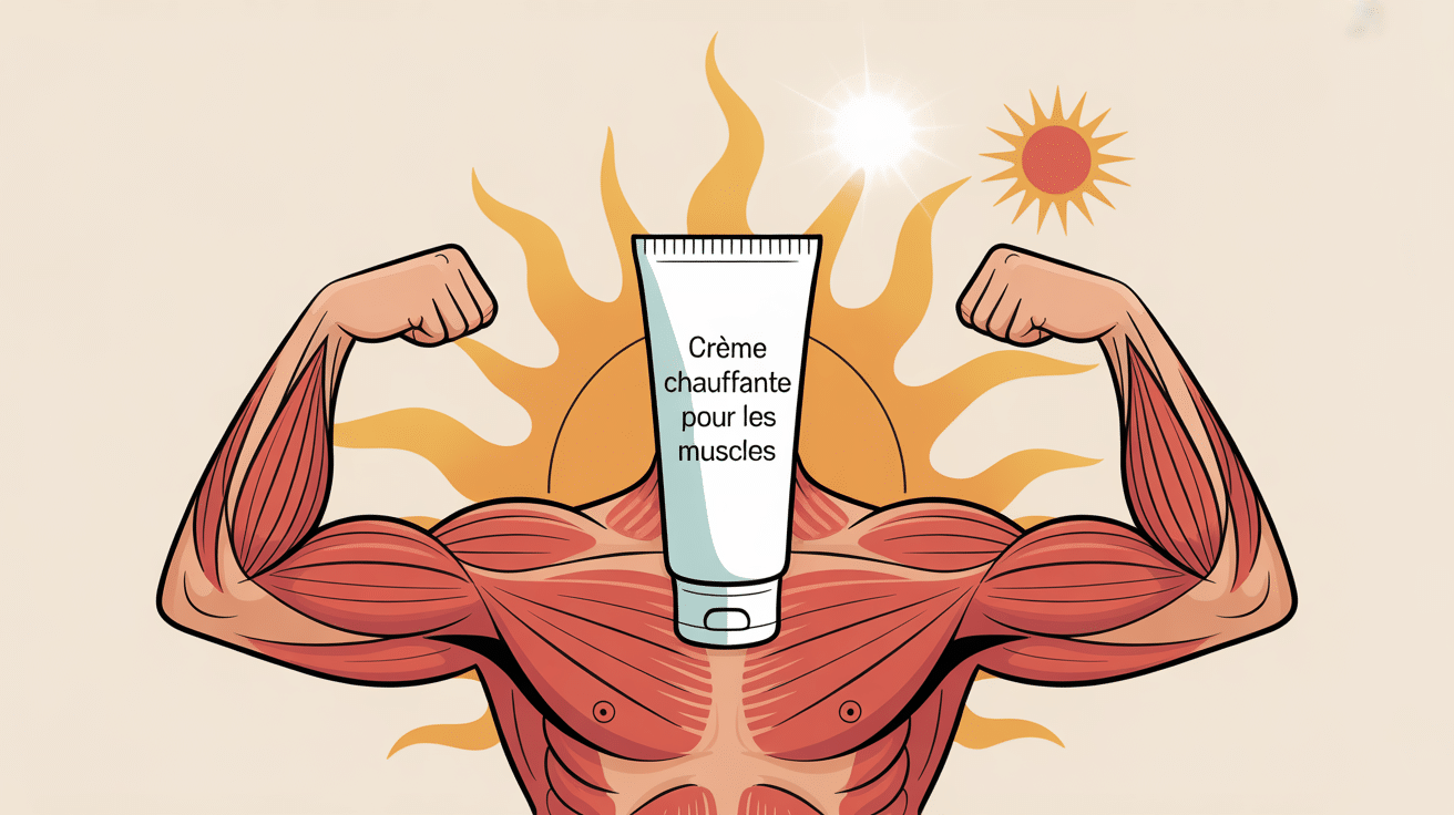 illustration creme chauffante pour les muscles ambiance chaleur