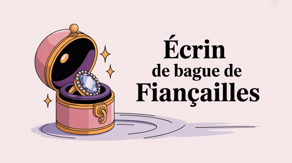 ecrin bague fiancaille ouvert élégant pastel