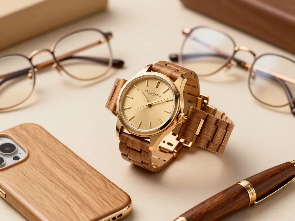golden wood accessoires montres bijoux stylos