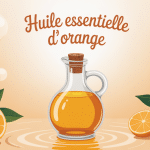 huile essentielle d orange flacon et oranges décor lumineux