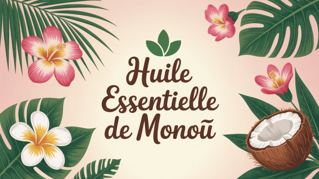 huile essentielle monoi véritable avec fleurs tiaré et coco