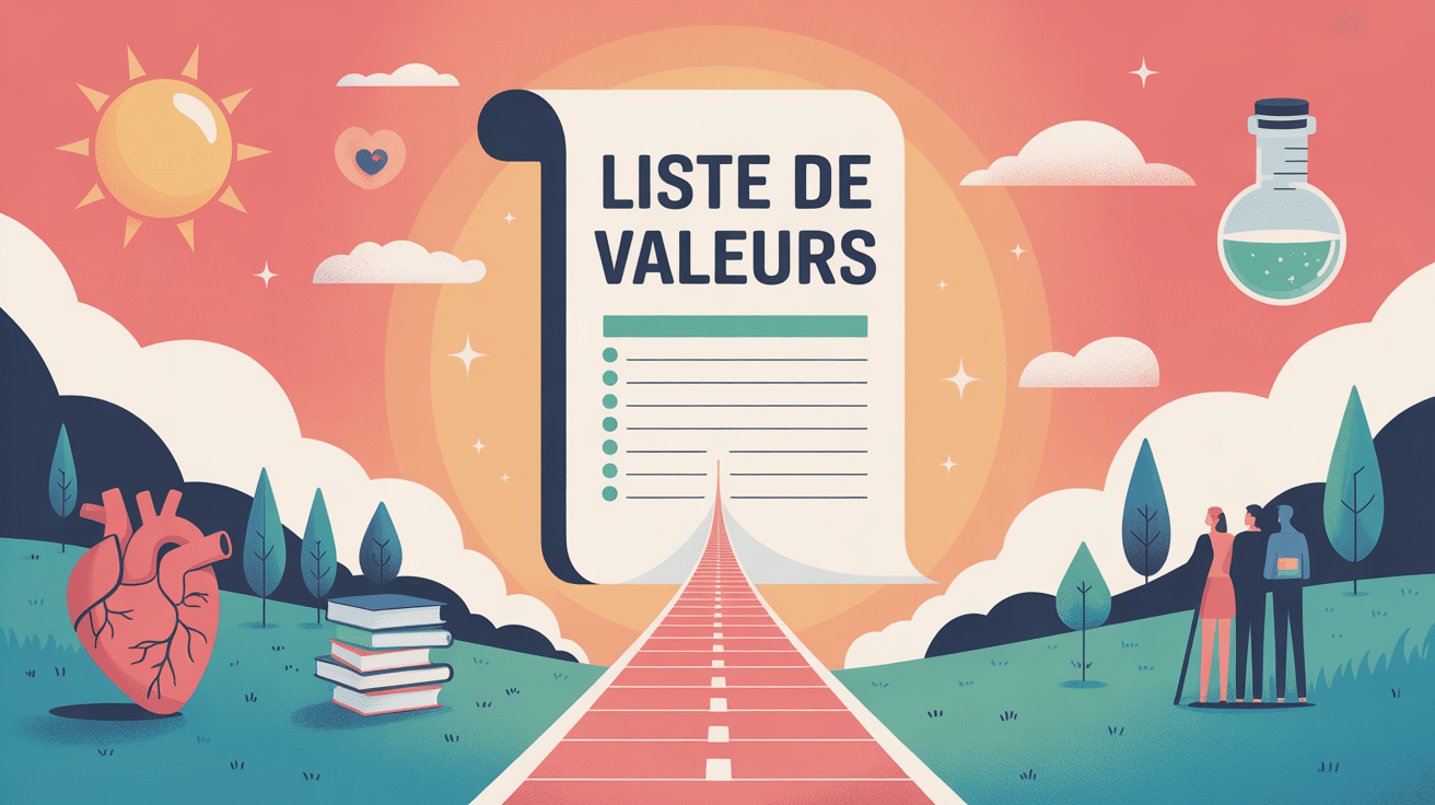 illustration liste valeurs comme guide universel