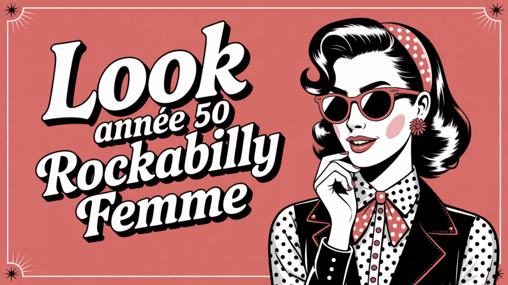 look année 50 rockabilly femme femme robe à pois rétro accessoires vintage