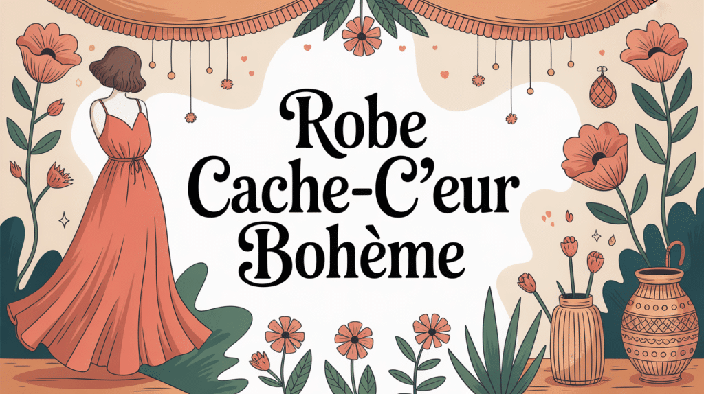 ma boheme robe cache-cœur dans un décor floral bohème