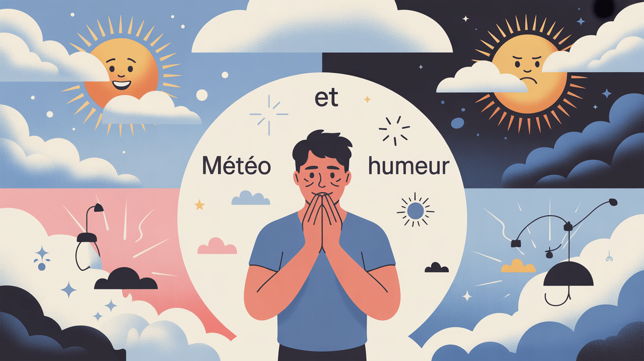 météo humeur du jour personnage émotion sous différents ciels