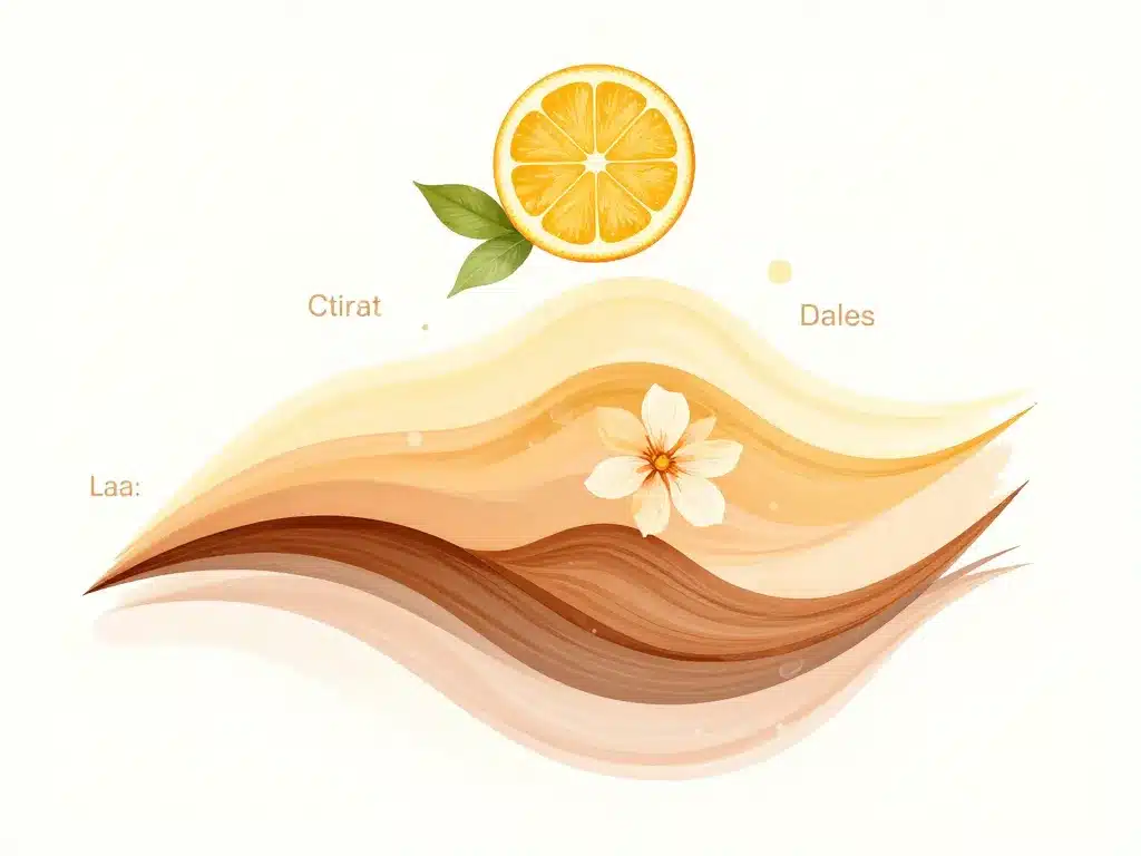 diagramme évolution parfum supreme vanille sur peau