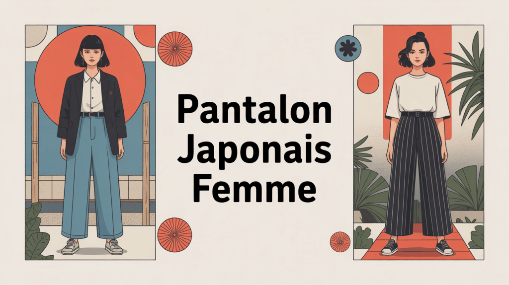 silhouettes avec pantalon japonais femme minimaliste et streetwear