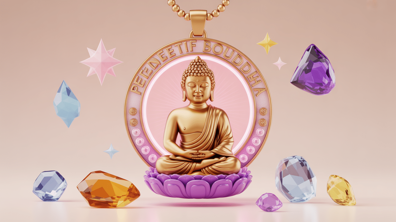 pendentif bouddha illustration symbolique et élégante