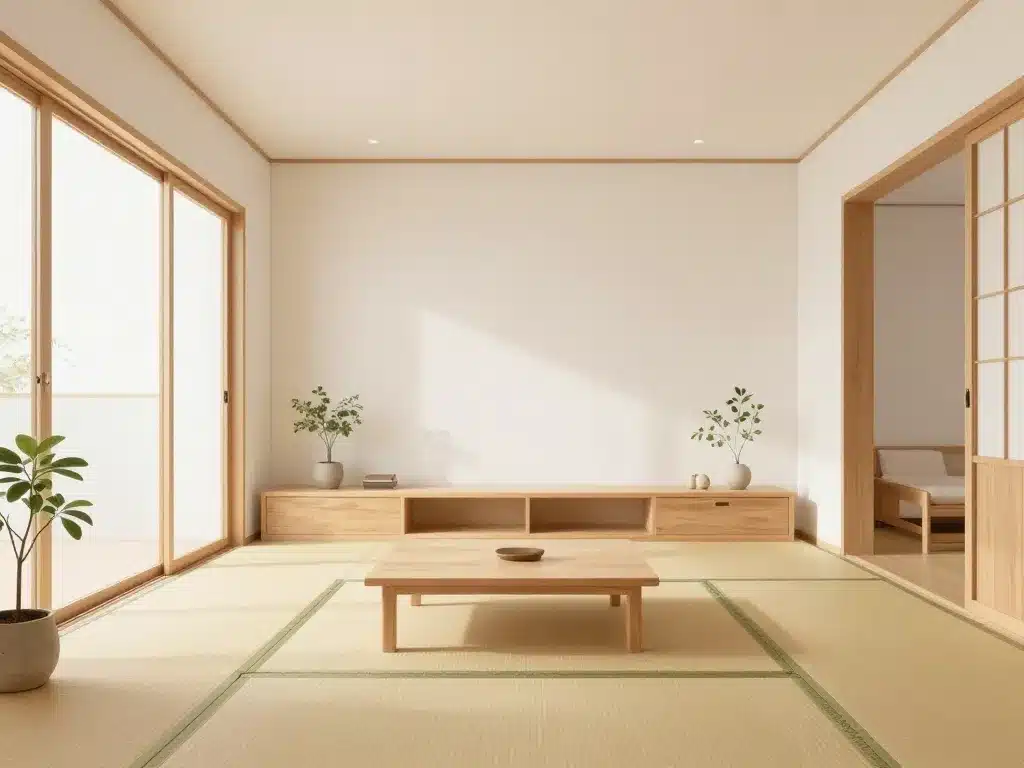 pièce minimaliste japonais couleurs naturelles lumière