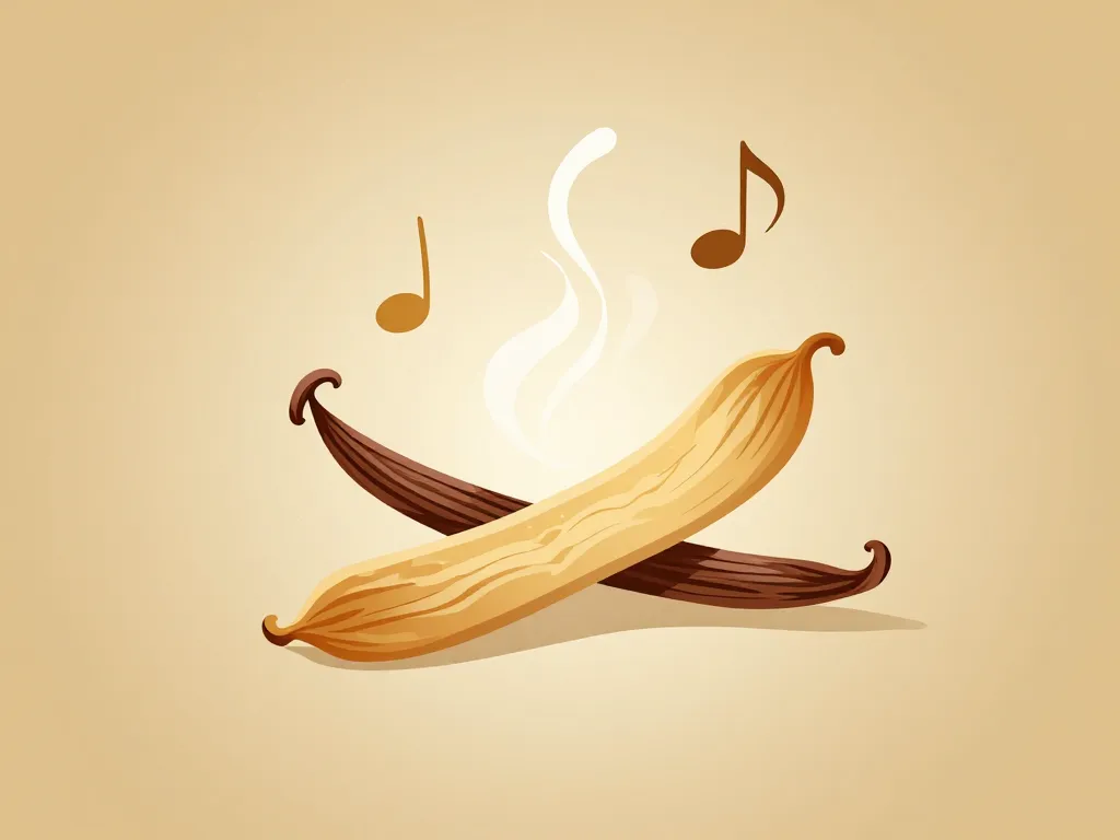 illustration symbolique parfum supreme vanille pod et notes