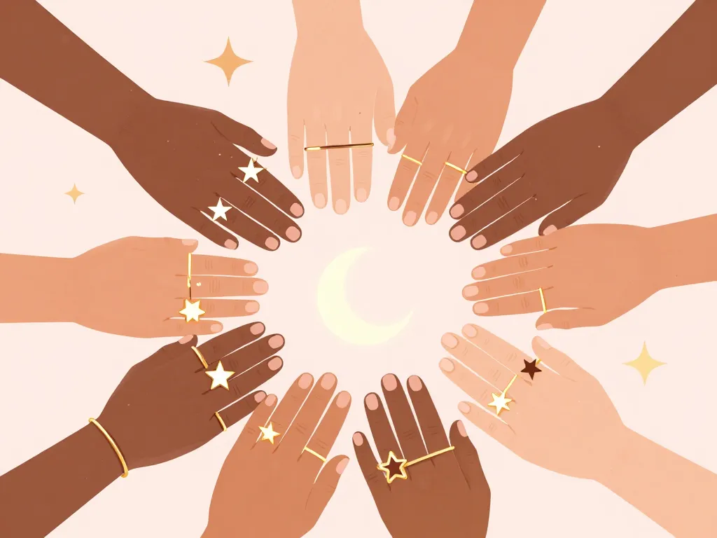 ring with stars mains bague étoilée différents styles