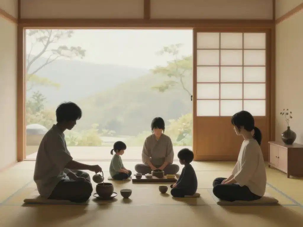 famille scène rituels minimalistes japonais maison