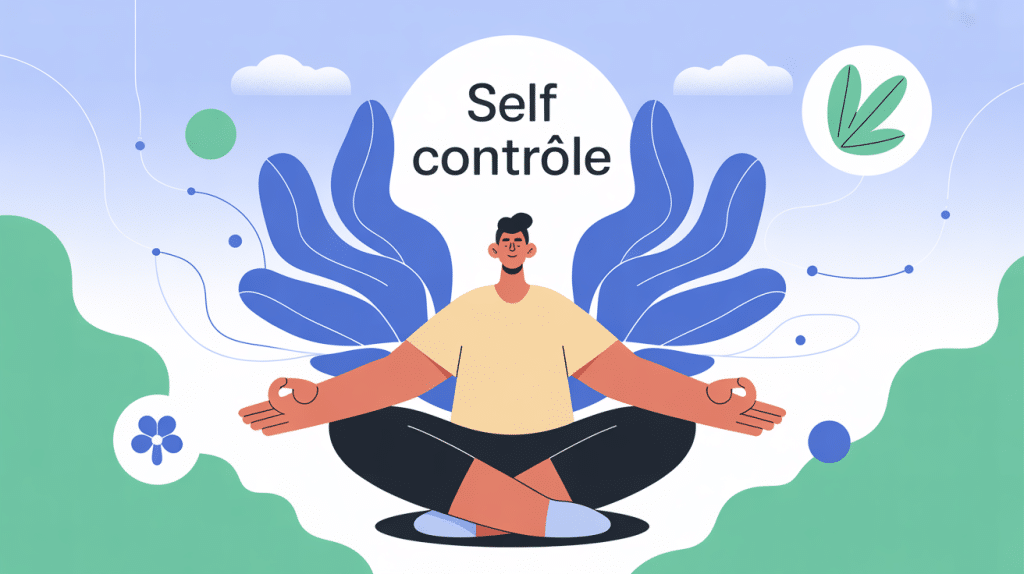 illustration self contrôle méditation moderne apaisante