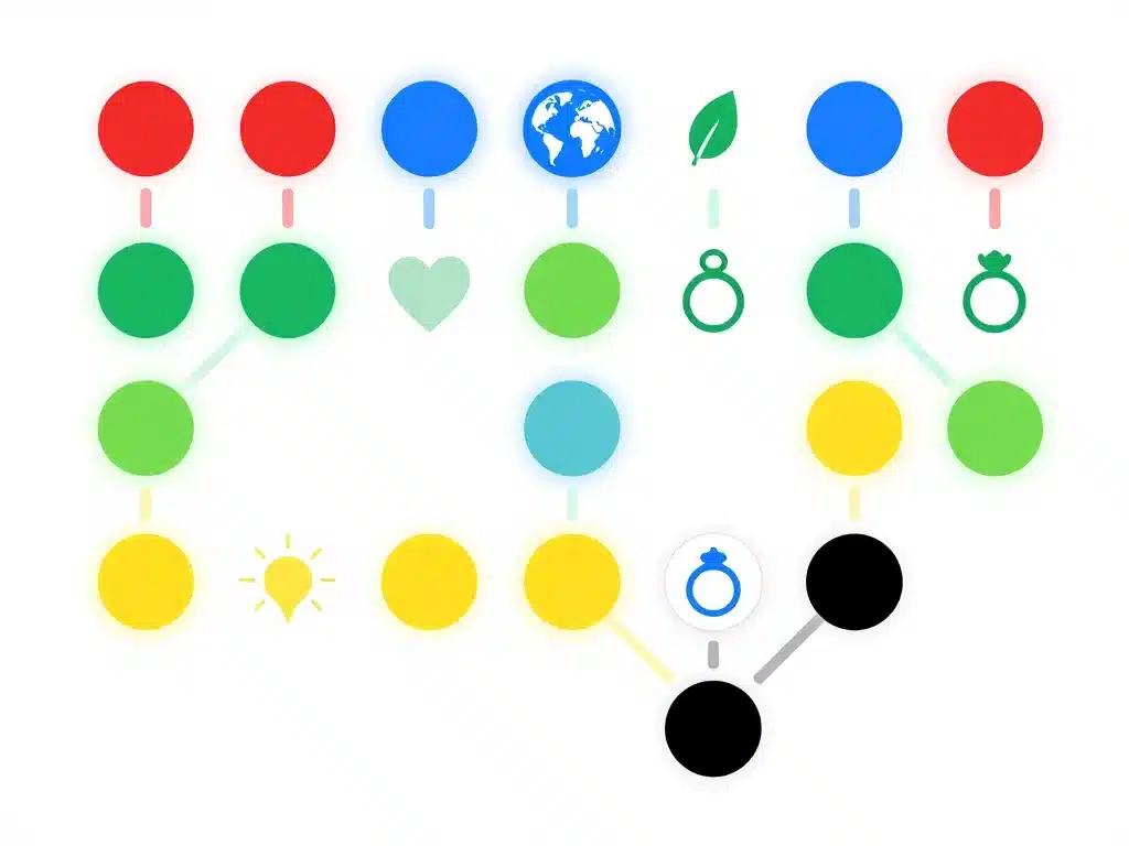 Diagramme conceptuel signification des couleurs et différences culturelles