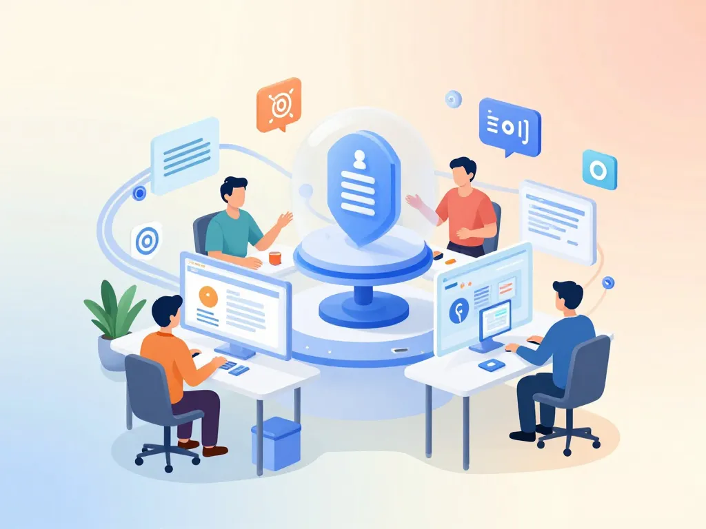 Illustration équipe et tableaux digital indiva system