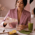 aloe vera maigrir gel et smoothie sur table
