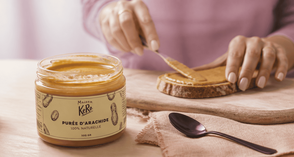 beurre de cacahuete sans sucre sur pain rustique