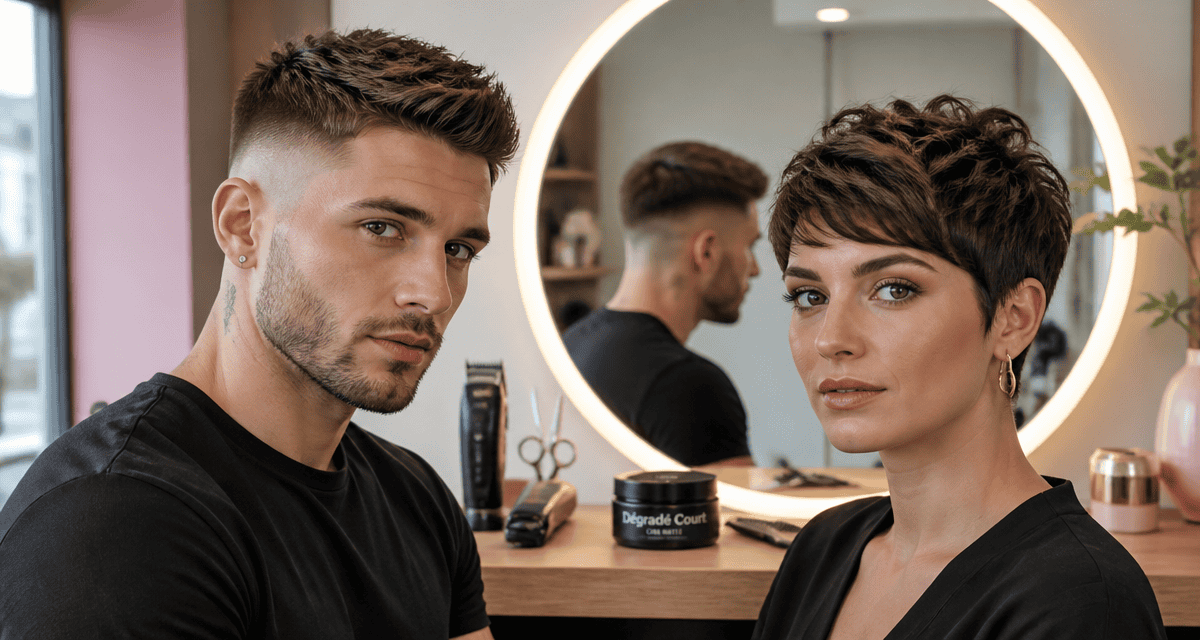 degrade court homme femme coiffure