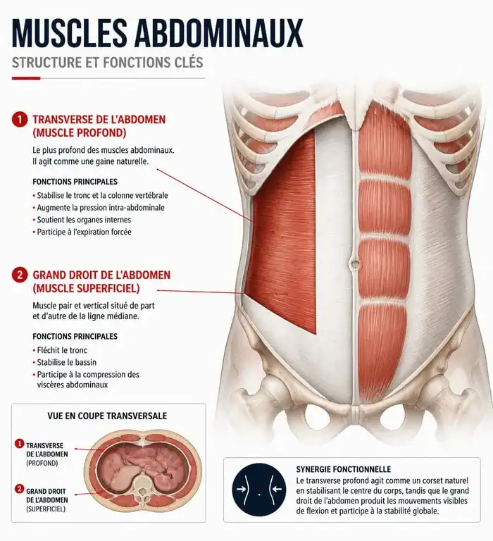 Anatomie des muscles abdominaux pour un ventre plat