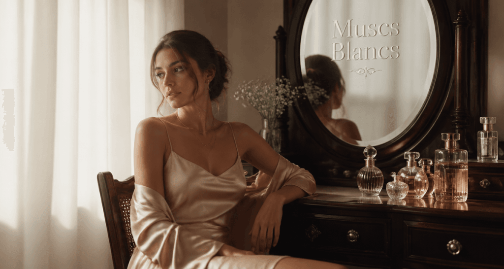 muscs blancs femme parfum coiffeuse