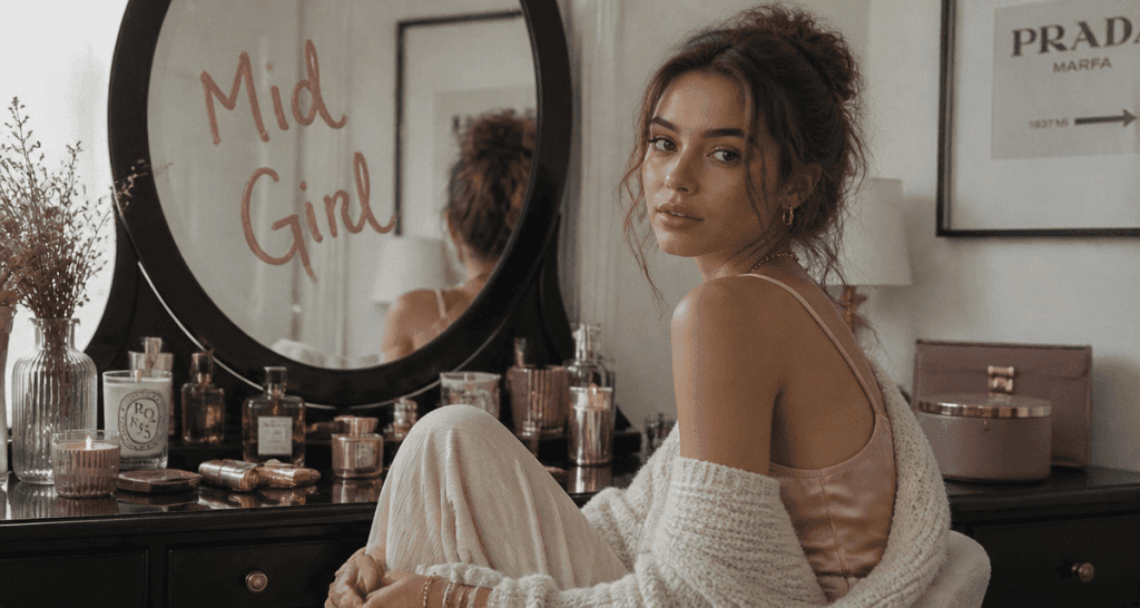 phénomène mid girl jeune femme miroir