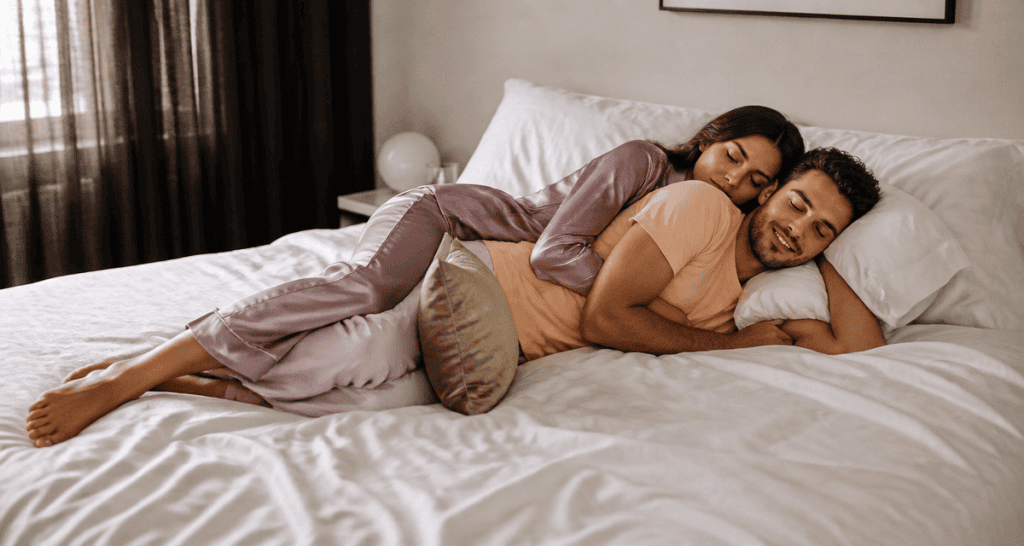position couple amoureux dormir cuillère