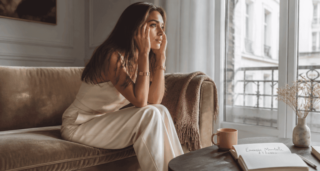 retrouver de l energie mentale jeune femme canapé