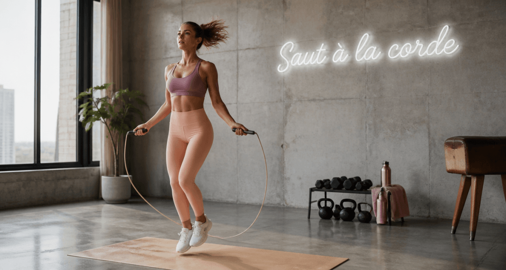 saut a la corde et perte de poids femme sportive