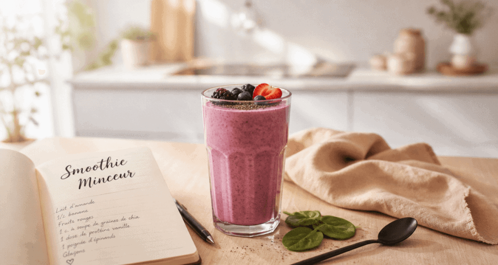 smoothie proteine pour maigrir avec baies et chia