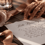 texte romantisme lettre manuscrite rose