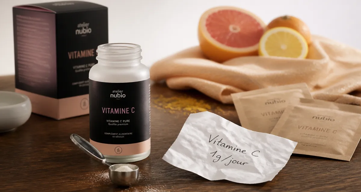 1g de vitamine c par jour : flacon et cuillère doseuse, conseils et risques