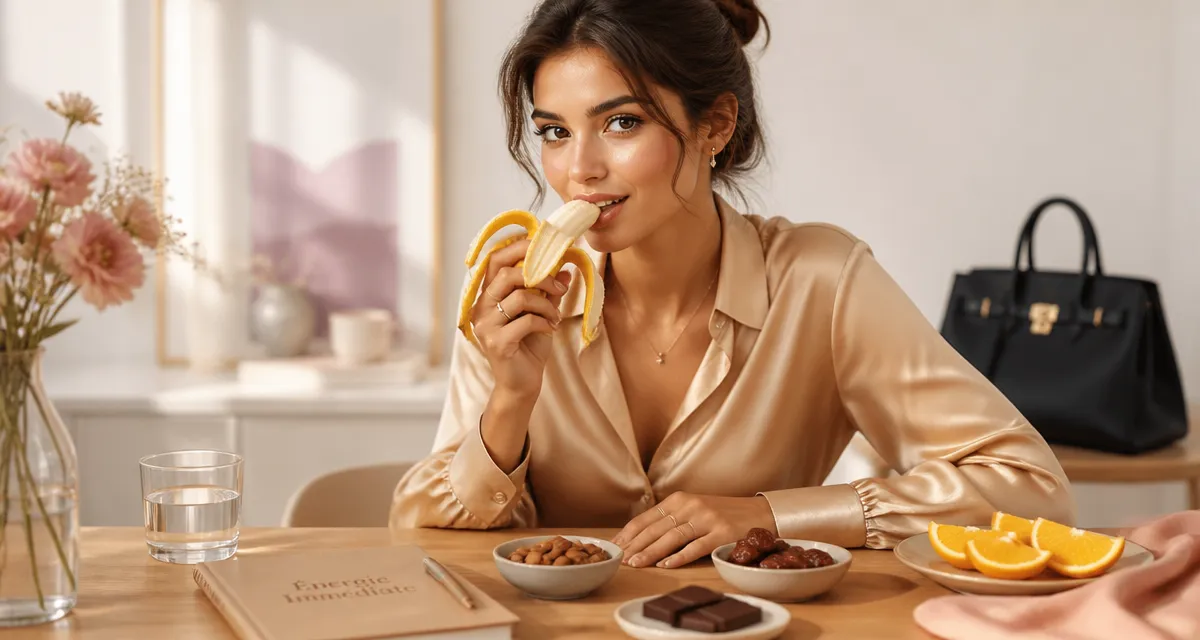 aliment qui donne de l energie rapidement femme mange banane