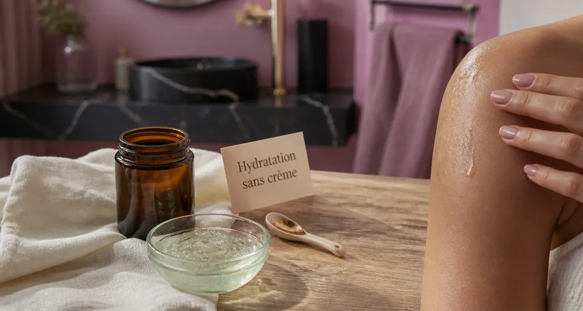 Comment hydrater sa peau sans crème : gel d’aloe vera et huile végétale en salle de bain