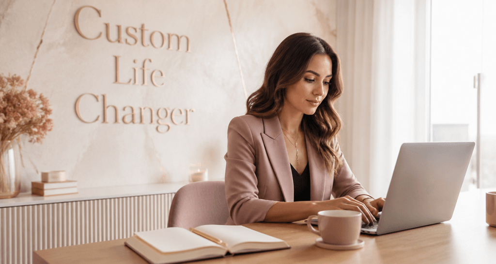 custom life changer avis jeune femme ordinateur