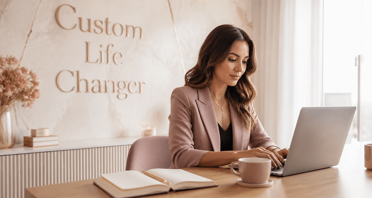 custom life changer avis jeune femme ordinateur