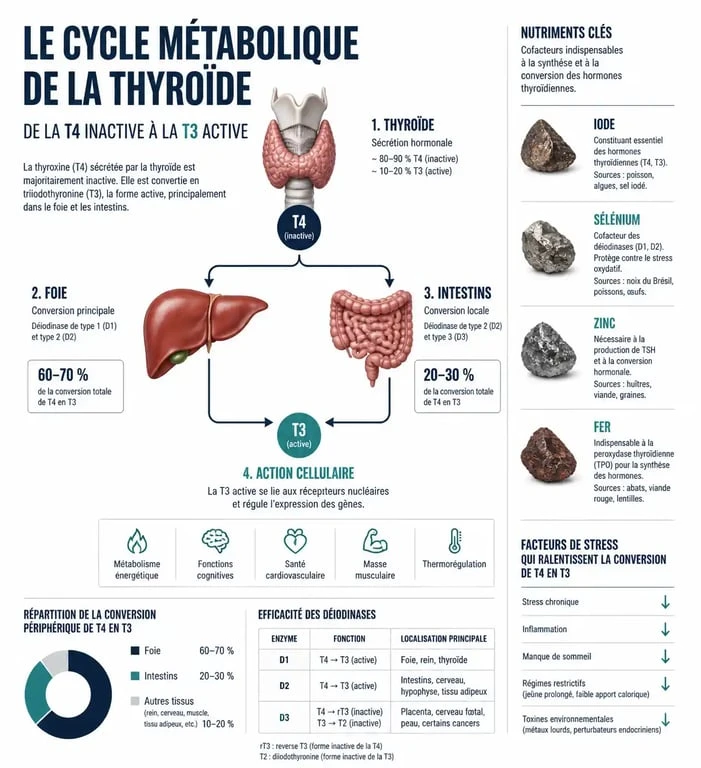Infographie sur le fonctionnement de la thyroïde pour booster son métabolisme et maigrir