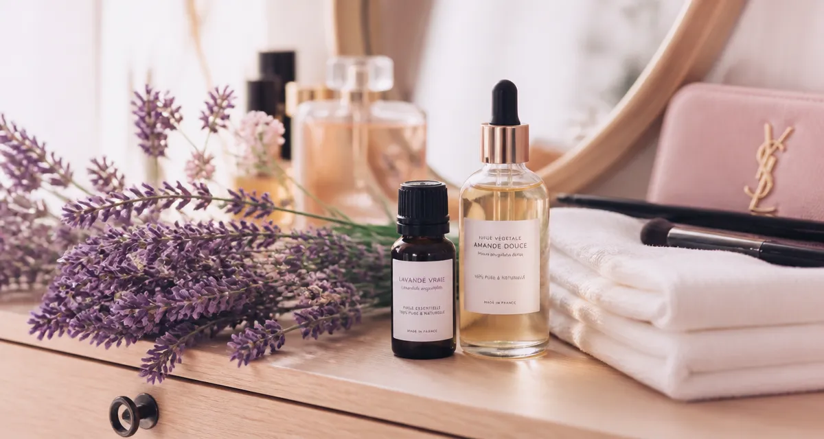 huile essentielle lavande utilisation sur coiffeuse