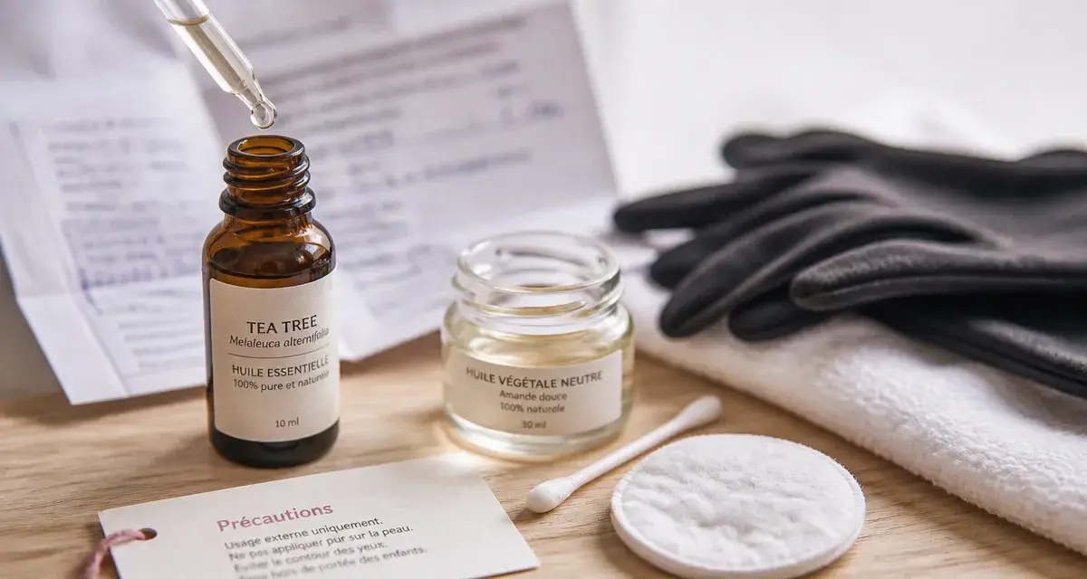 Huile essentielle tea tree danger : précautions de dosage, gouttes et étiquette