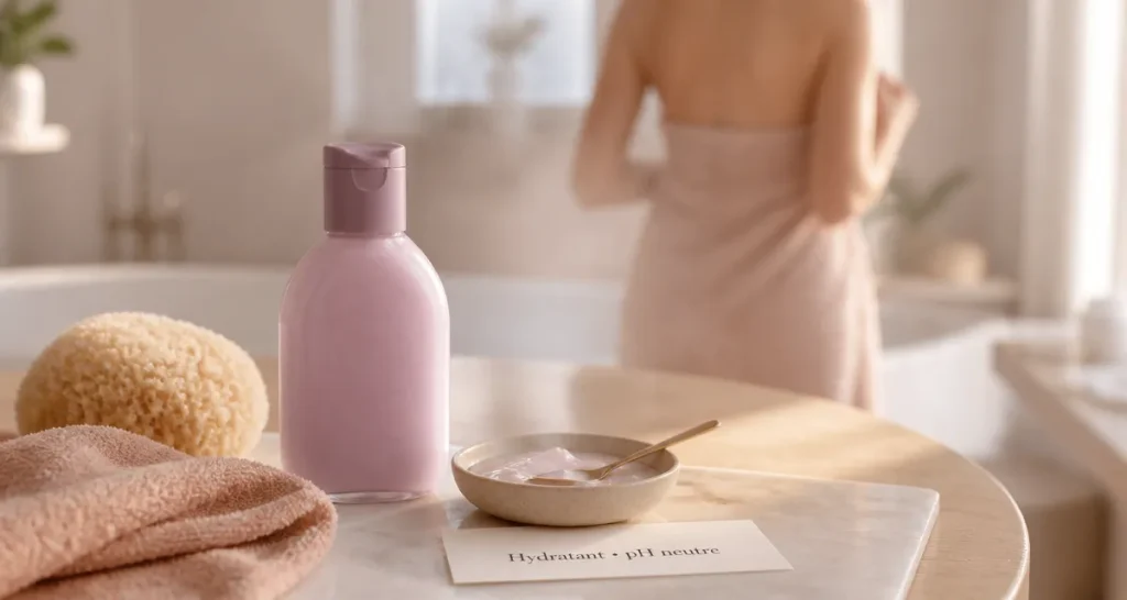 Meilleur gel douche hydratant femme, gel douche crème hydratante pH neutre