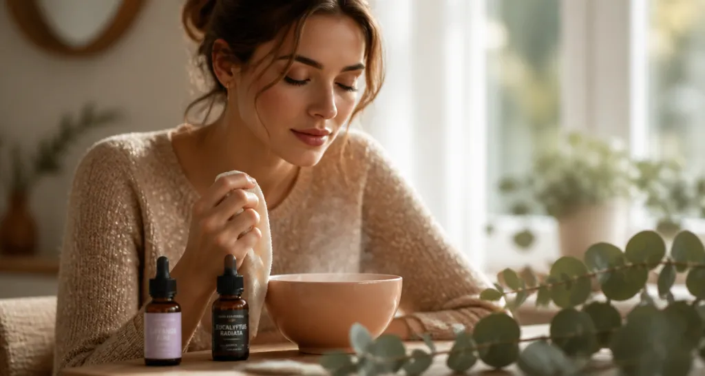 quelle huile essentielle pour déboucher le nez femme vapeur