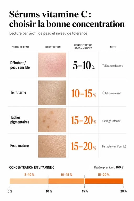 Comparatif du meilleur sérum vitamine c selon le type de peau, la concentration et le prix