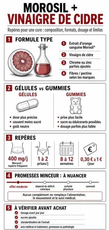 Infographie sur la cure à base de Morosil et vinaigre de cidre