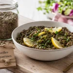 Lentilles bon pour la santé : protéines et fibres, bol de lentilles cuites