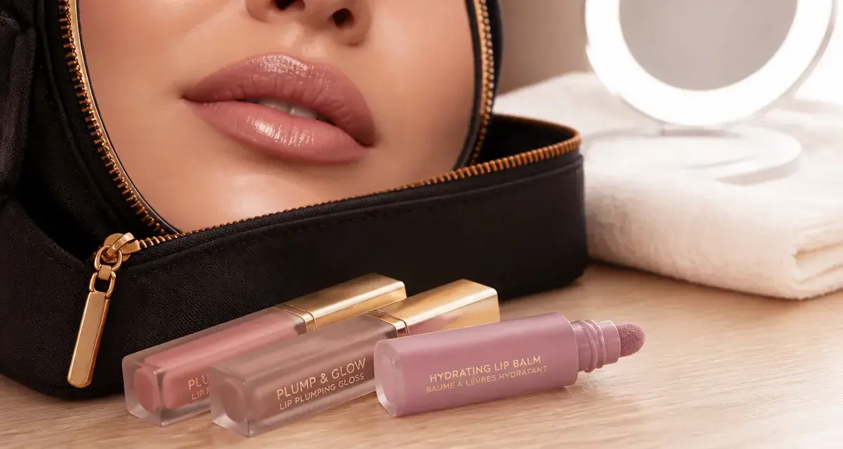 Meilleur gloss repulpant nude doré effet immédiat, trousse et lèvres